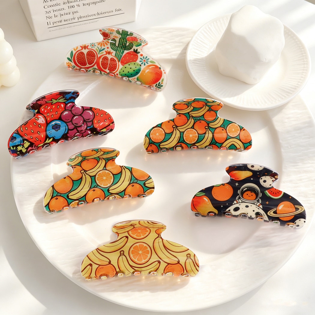 Beau - Fruit Theme Print Casual Claw Clip