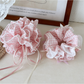 Gifty - Ruffled Gingham Ribbon Bow Hair Scrunchie