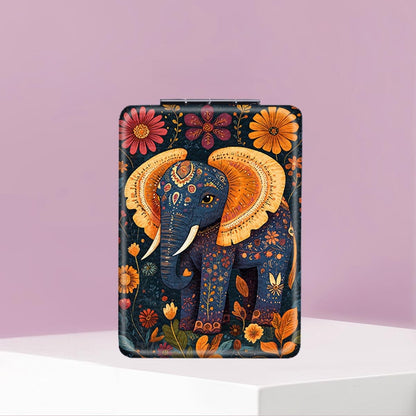 Mirroray - Portable Floral Elephant Compact Folding Mirror