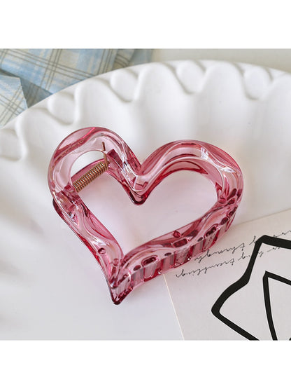 Beau - Sweet Style Heart Form Plastic Claw Hair Clip