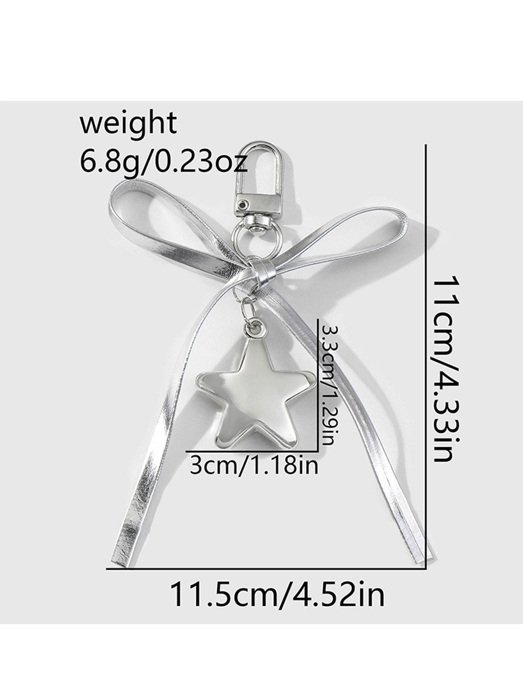 Keypus - Y2K Silver Bow Alloy and PU Bag Charm Keychain