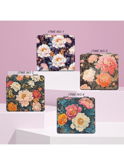 Mirroray - Retro Folding Flower Pattern Makeup Mirror