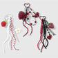 Keypus - Y2K Beaded Strawberry Heart Bag Charm Keychain