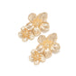 Earedge - Vintage Style Double Flower Dangle Earrings