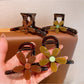 Beau - Glossy Flower Motif Acetate Hair Claw Clip