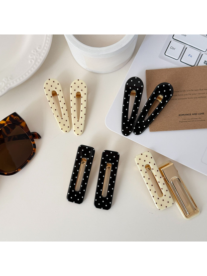 Beau - Polka Dot Geometric Duckbill Hair Clip