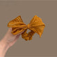 Gifty - Pleated Bow Polyester Fabric Scrunchie