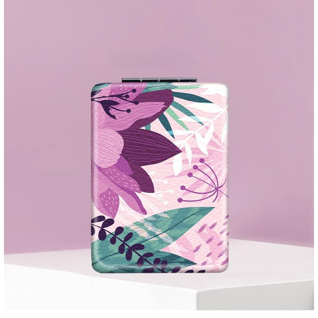 Mirroray - Portable PU Frame Printed Compact Makeup Mirror