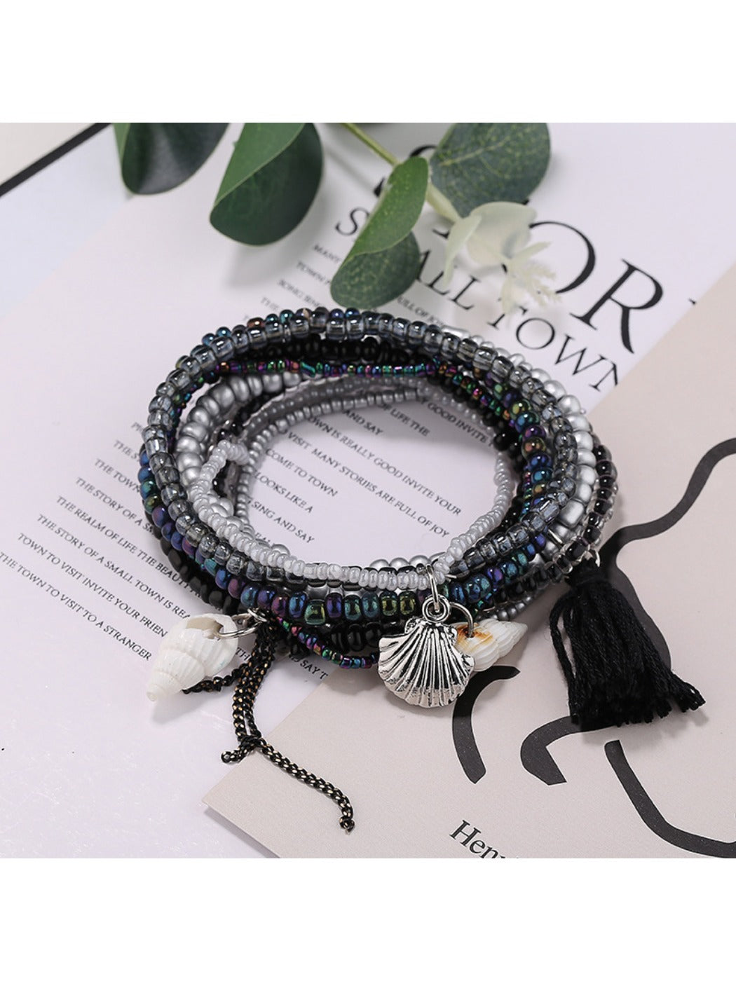 Side view of Lovra Ocean Style bracelet highlighting bead arrangement