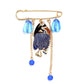 Brovia - Tropical Fish Tassel Statement Alloy Brooch