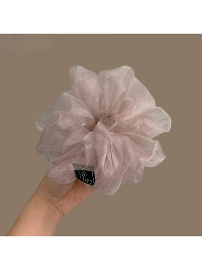 Gifty - Sheer Mesh Floral Look Polyester Scrunchie