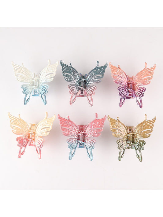 Beau - Gradient Butterfly Design Plastic Claw Clip
