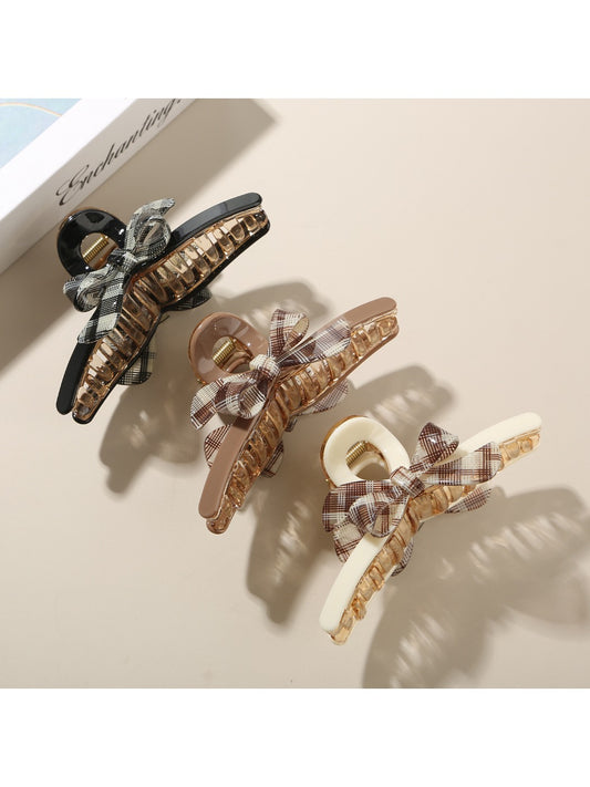 Beau - Chic Solid Color Crisscross Hair Claw Clip