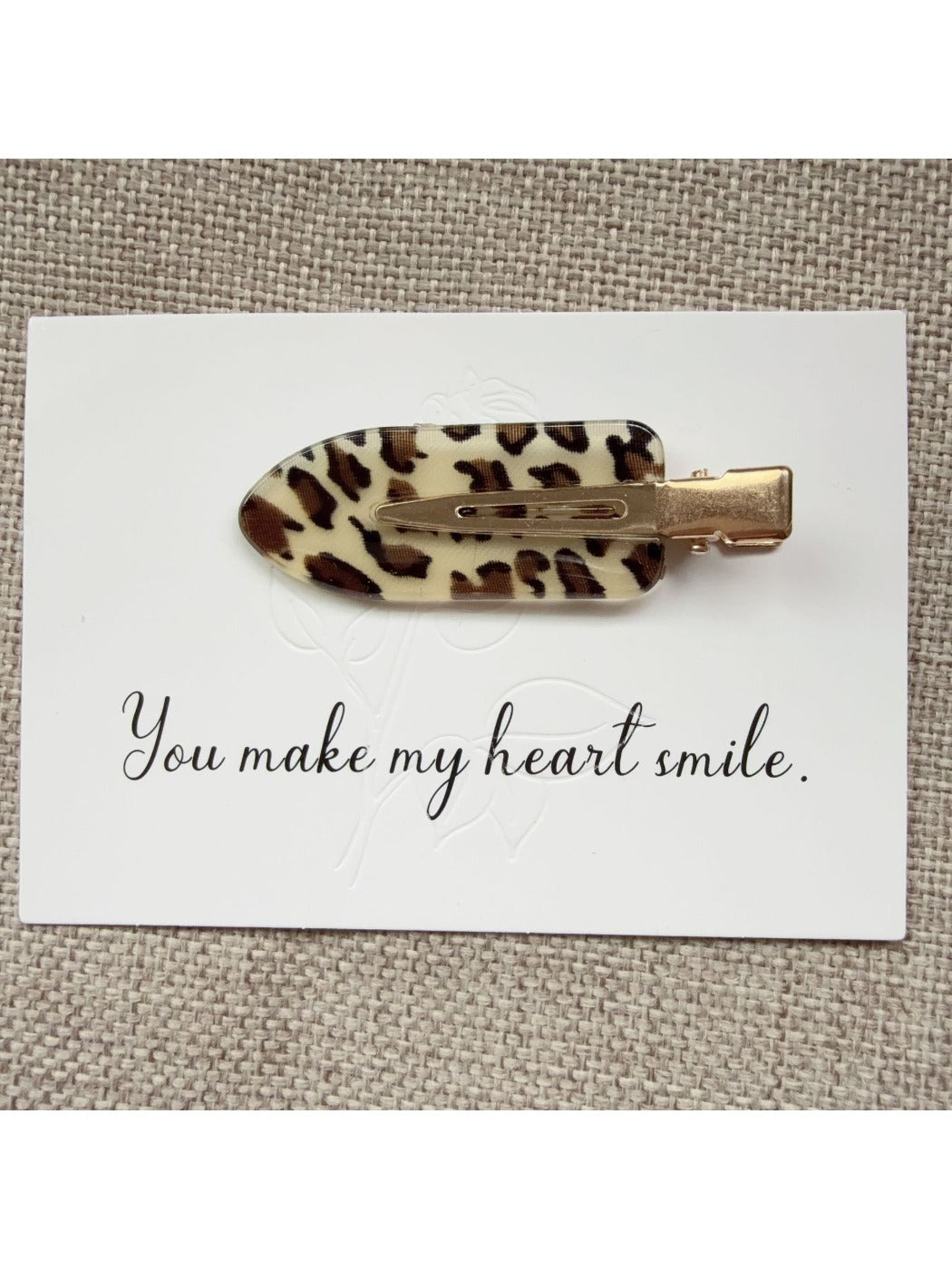 Beau - Leopard Print Oval Hair Clip