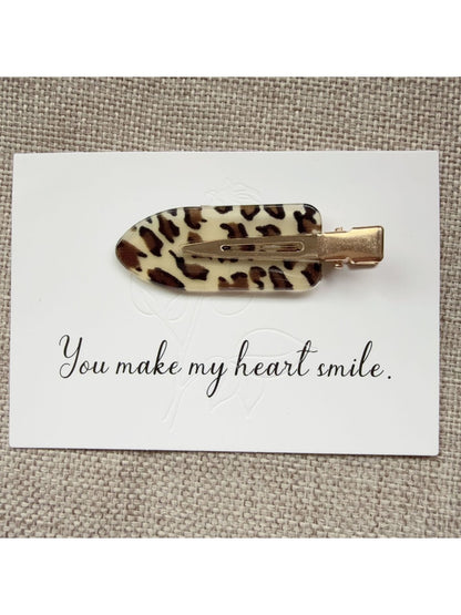 Beau - Leopard Print Oval Hair Clip