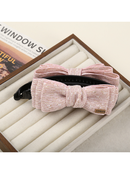 Beau - Delicate Bow Detail Curved banana Clip