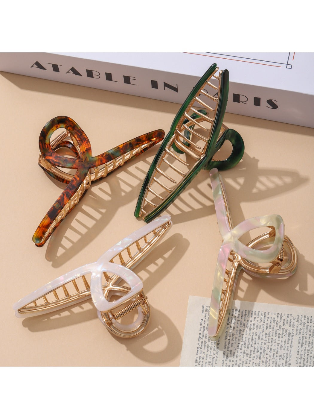 Beau - Elegant Large Cross Design Claw Clip