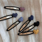 Beau - Plaid Fabric Heart Side Hair Clip