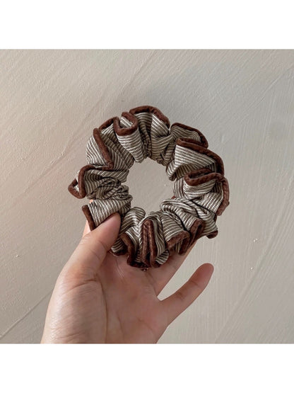 Gifty - Brown Striped Hair Scrunchie