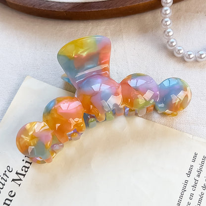 Beau - Round Wave Acetate Plate Claw Hair Clip