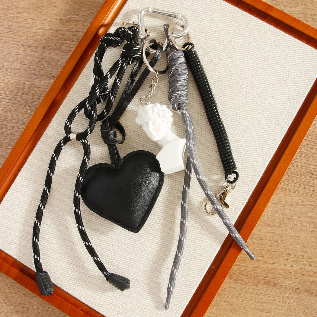 Keypus - Figure Bust Heart Detail Keychain Bag Charm
