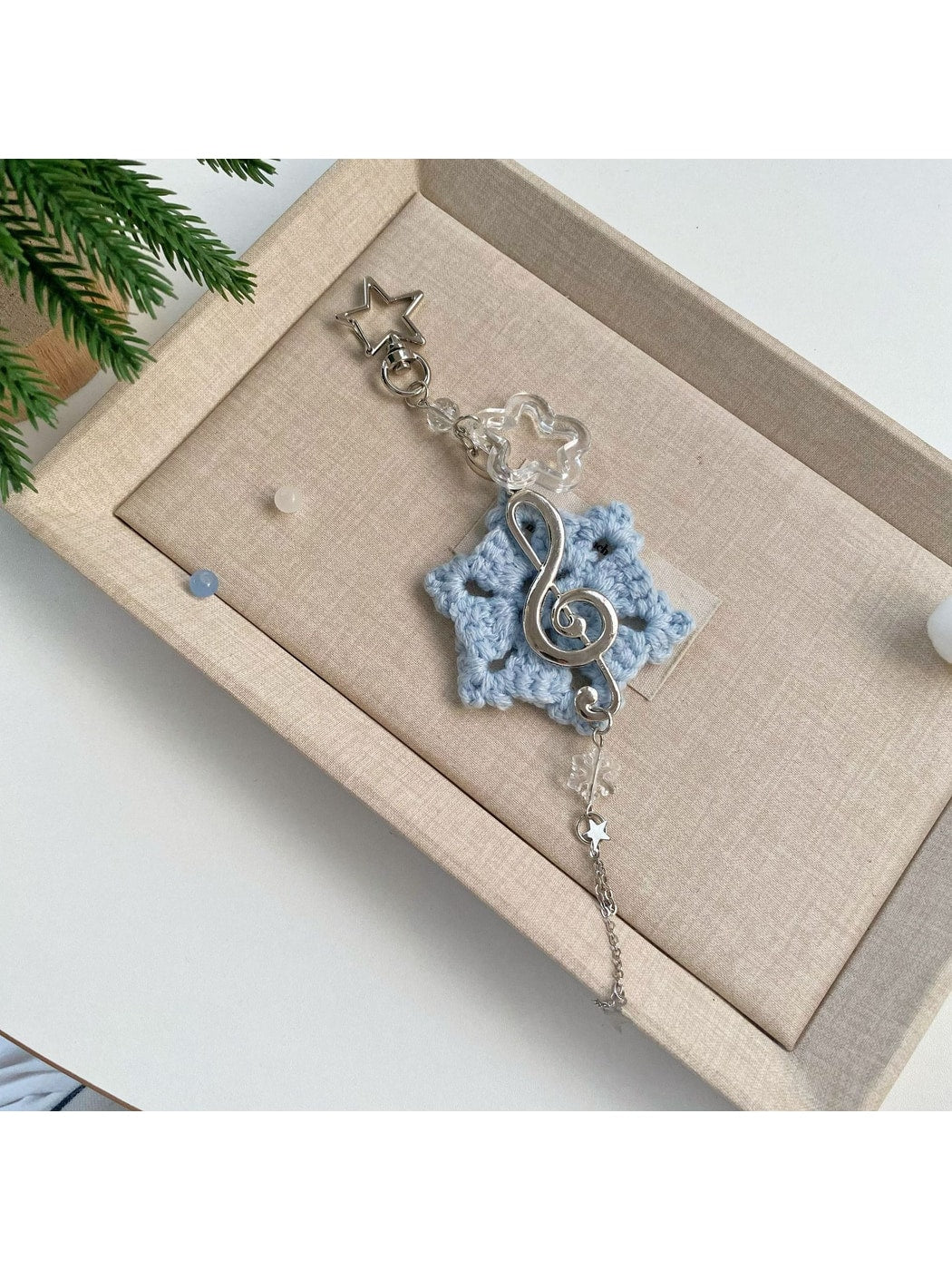Keypus - Music Note Snowflake Decorative Strap Keychain