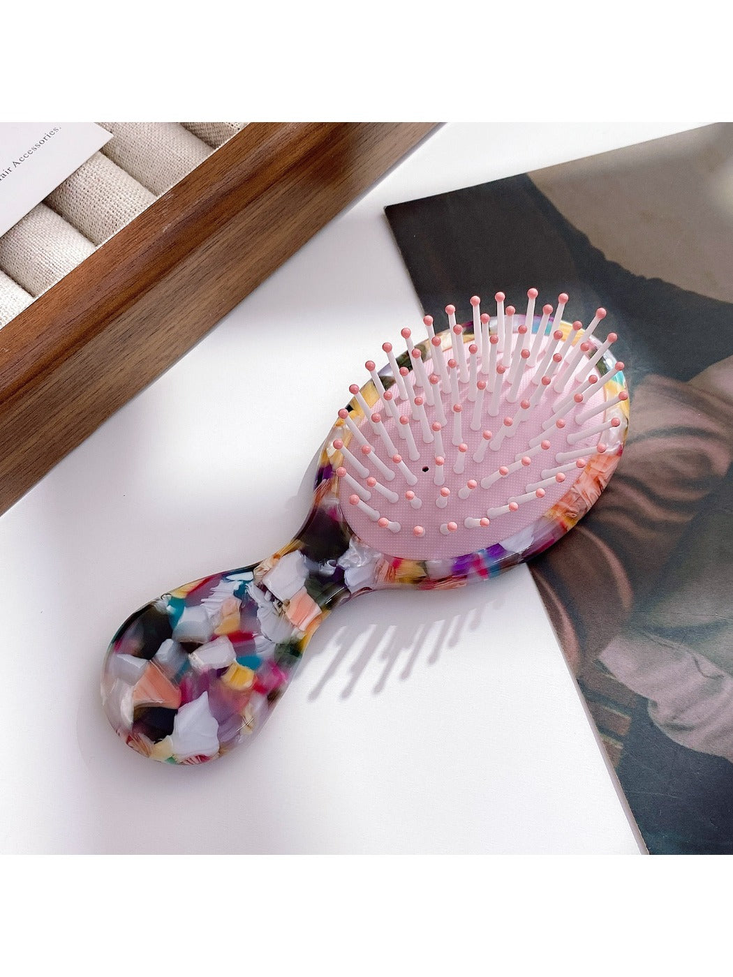 Camerow - Vintage Acetate Hair Comb Portable Massage Brush