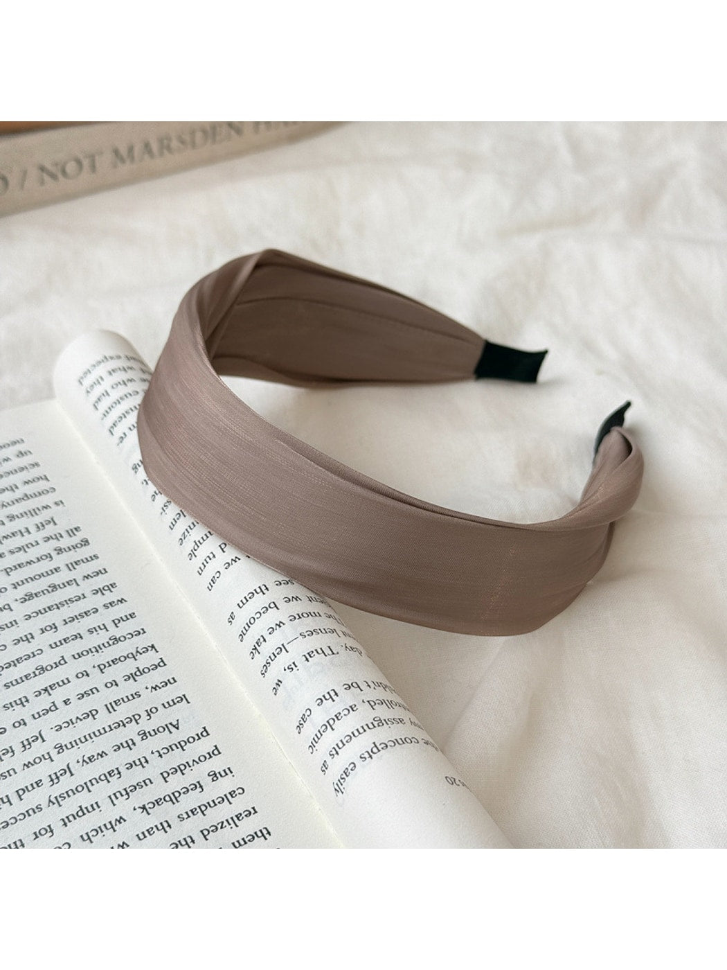 Gifty - Satin Pleated Wide Fabric Women's Headband