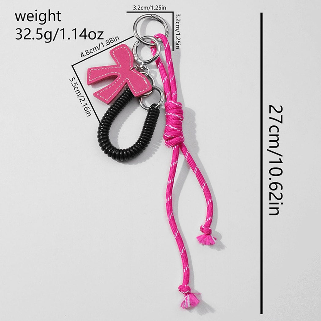 Keypus - Y2K Style Solid Bow Cord Keychain