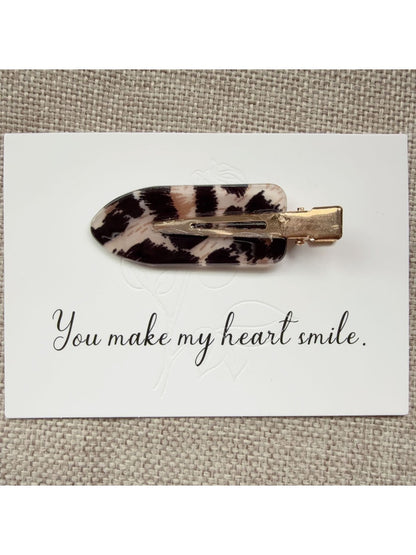 Beau - Leopard Print Oval Hair Clip