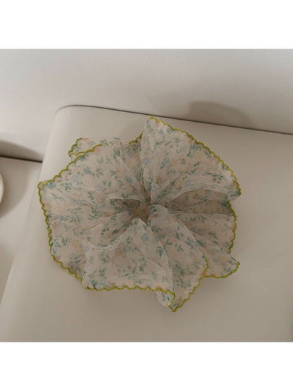 Gifty - Sheer Floral Mesh High Elastic Hair Tie Scrunchie