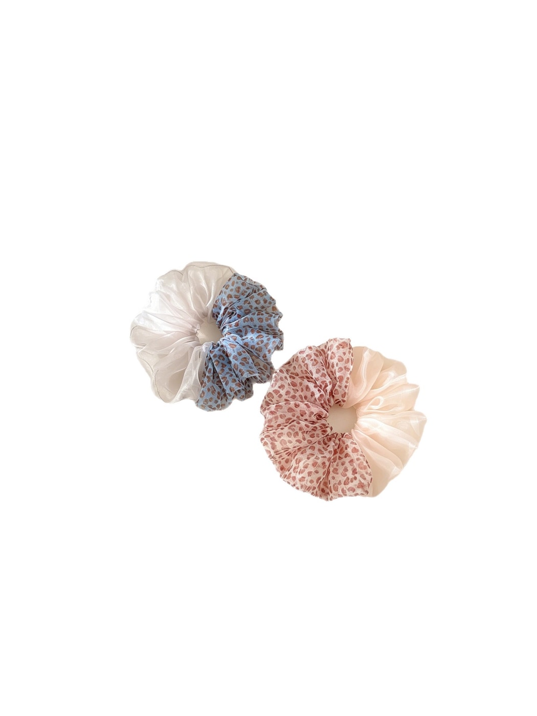 Gifty - Leopard Print Mesh Double Layer Scrunchie