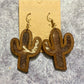 Earedge - Artificial Leather Cactus Earrings