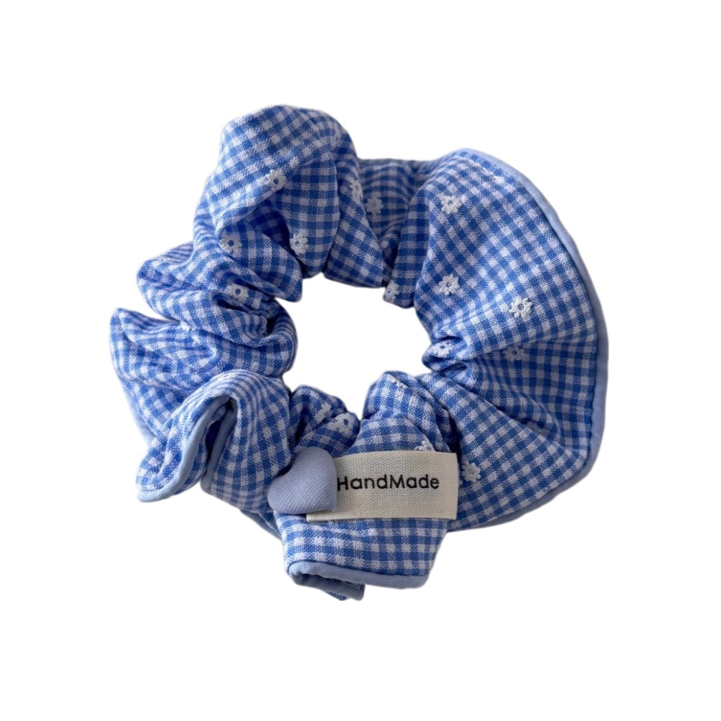 Gifty - Strawberry Detail Plaid Fabric Hair Scrunchie