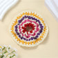 Side angle of the scrunchie highlighting the layered color blocks