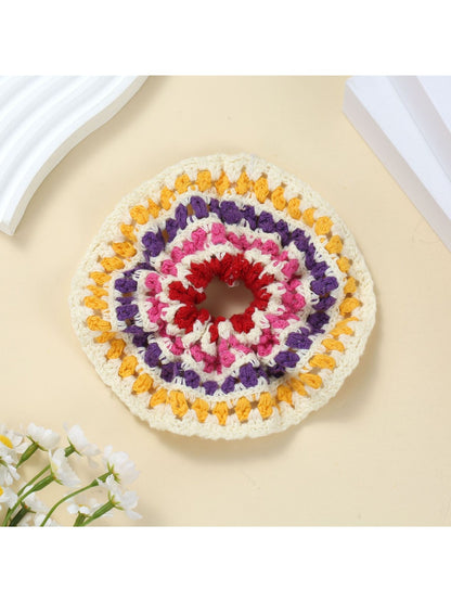 Side angle of the scrunchie highlighting the layered color blocks