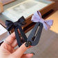 Beau - Simple Bow Side Hair Snap Barrette Clip