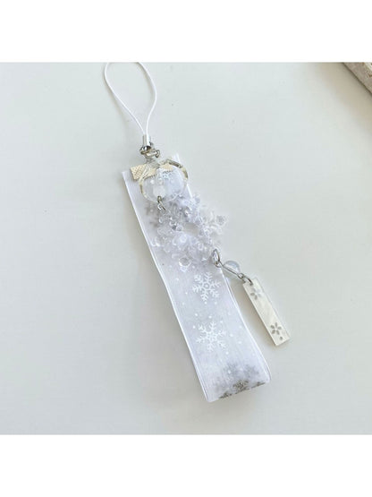 Keypus - Snowflake Ribbon Drop Detail Bag Charm Keychain