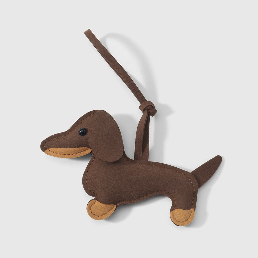 Keypus - Color Block Cute Dachshund Shape Keychain