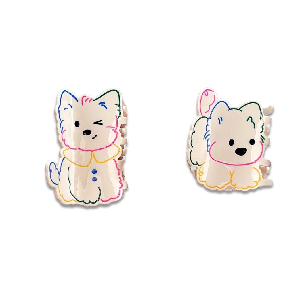 Beau - Cute Cartoon Puppy Pattern Claw Clip