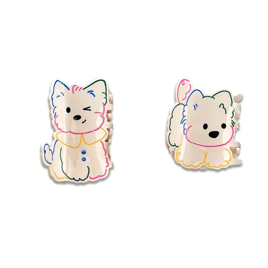 Beau - Cartoon Puppy Pattern Claw Clip