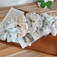 Gifty - Floral Bow Polyester Fabric Flower Scrunchie