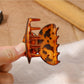Beau - Semi Circular Leopard Print Hair Claw Clip