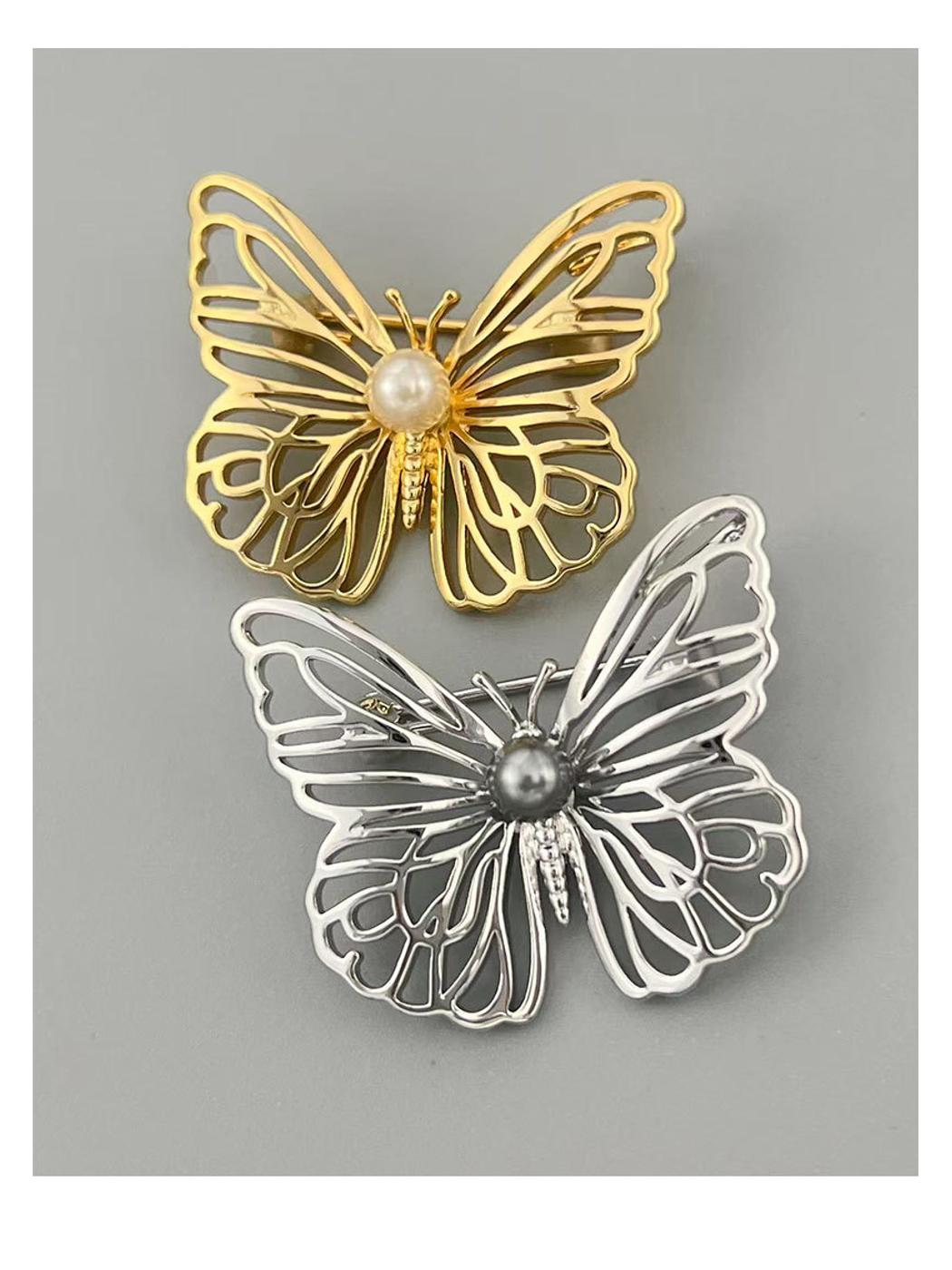 Brovia - Openwork Butterfly Alloy Fashion Brooch Pin