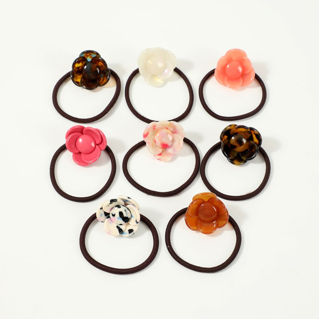 Gifty - Acetate Flower Hair Tie for High Ponytail Bun