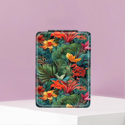 Mirroray - Tropical Floral Print Folding Makeup Mirror