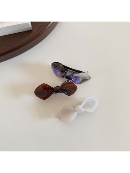 Beau - Marbled Bow Acetate Fiber Hair Clip