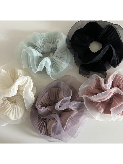 Gifty - Ruffled Mesh Sweet Style Oversized Scrunchie
