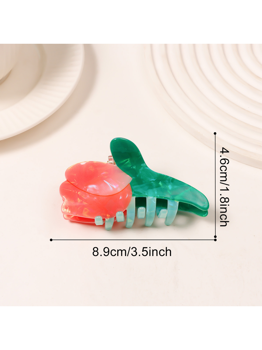 Beau - Sweet Floral Glossy PVC Hair Claw Clip