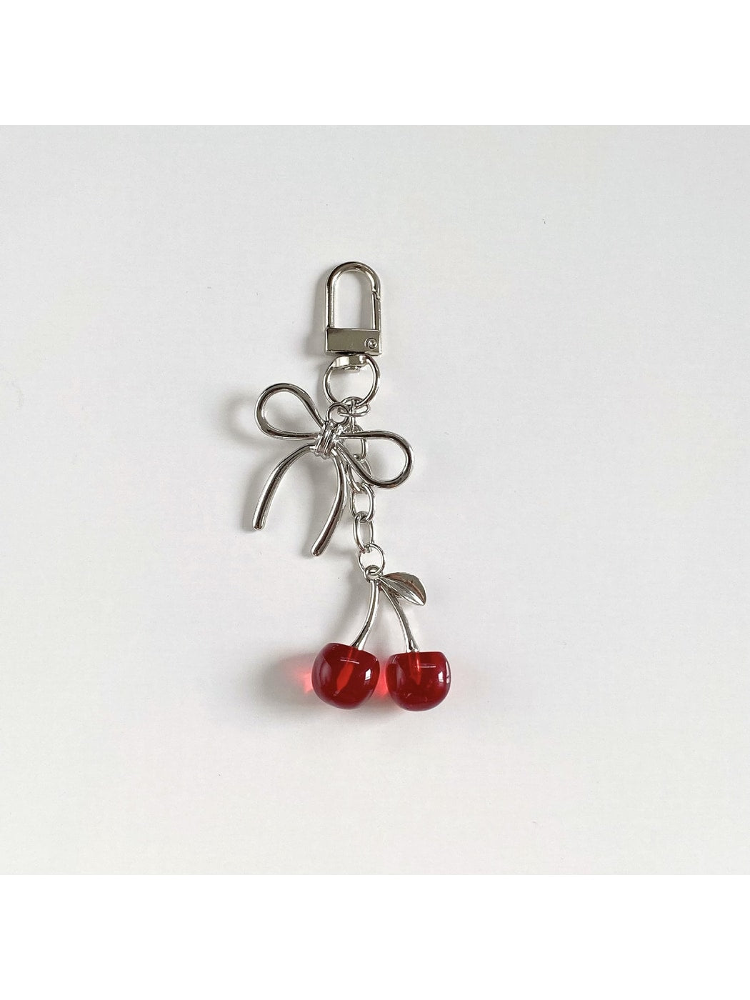 Keypus - Alloy Plastic Cherry Bow Lanyard Keychain